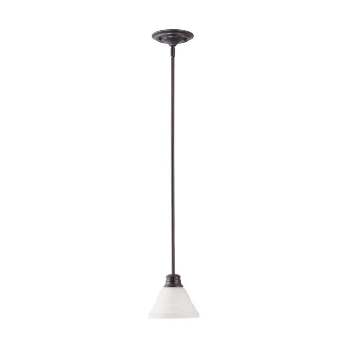 Nuvo 60-3172 Empire - 1 Light 7" Mini Pendant with Frosted White Glass - Mahogany Bronze Finish 