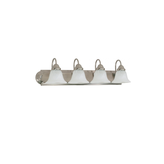 Nuvo 60-322 Ballerina - 4 Light 30" Vanity with Alabaster Glass - Brushed Nickel Finish