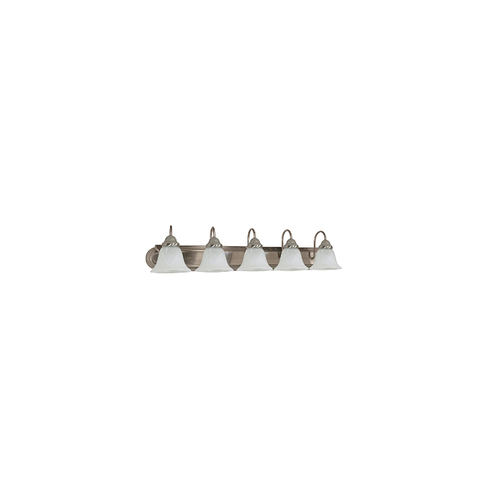 Nuvo 60-323 Ballerina - 5 Light 36" Vanity with Alabaster Glass - Brushed Nickel Finish