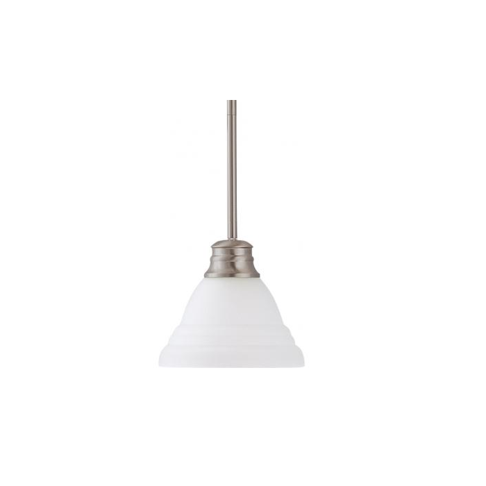 Nuvo 60-3257 Empire - 1 Light 7" Mini Pendant with Frosted White Glass - Brushed Nickel Finish 