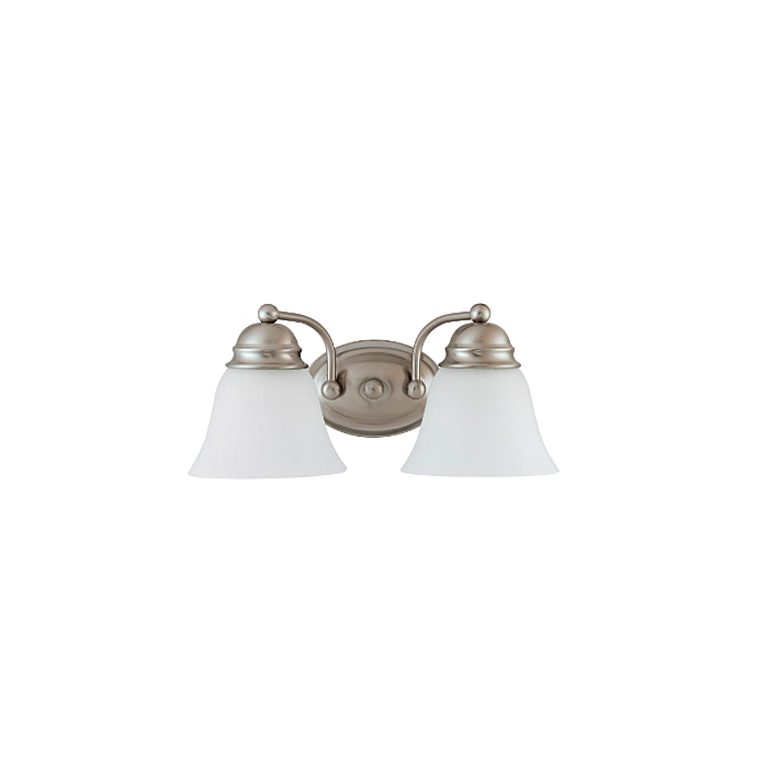 Nuvo 60-3265 Empire - 2 Light 15" Vanity with Frosted White Glass - Brushed Nickel Finish