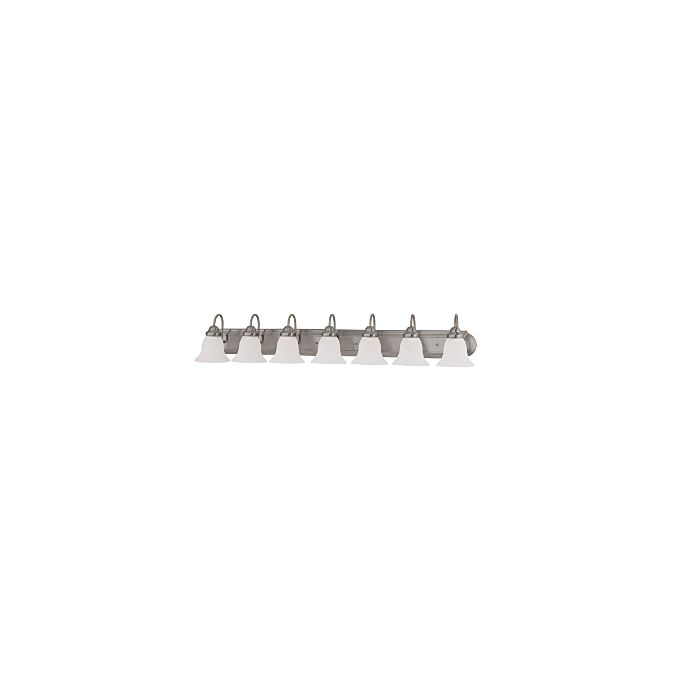 Nuvo 60-3283 Ballerina - 7 Light 48" Vanity with Frosted White Glass - Brushed Nickel Finish