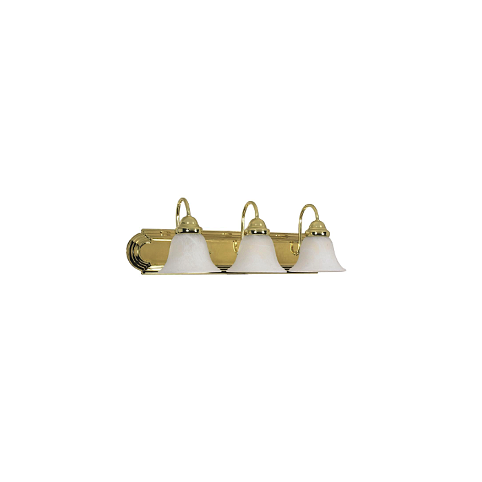 Nuvo 60-329 Ballerina - 3 Light 24" Vanity with Alabaster Glass - Polished Brass Finish
