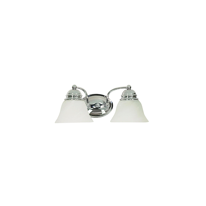 Nuvo 60-337 Empire - 2 Light 15" Vanity with Alabaster Glass - Polished Chrome Finish