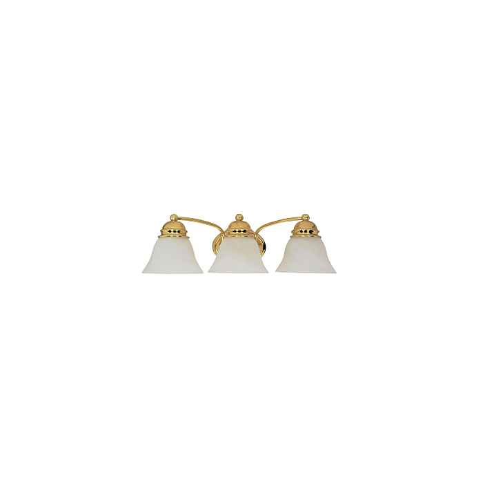 Nuvo 60-350 Empire - 3 Light 21" Vanity with Alabaster Glass - Polished Brass Finish