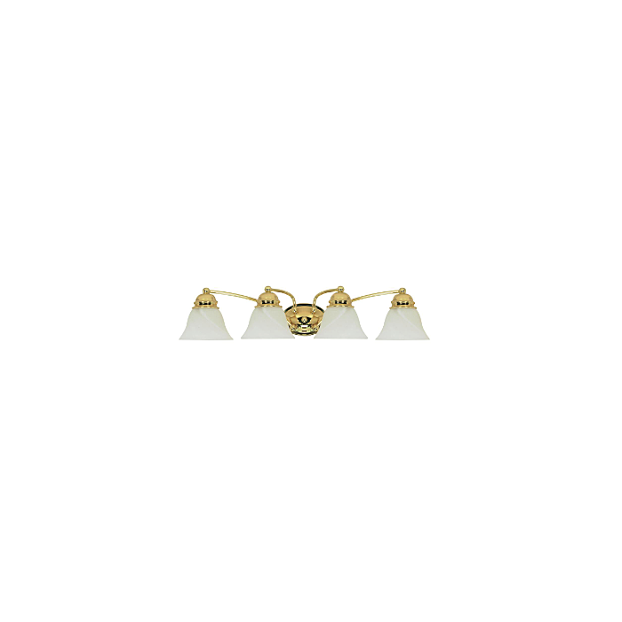 Nuvo 60-351 Empire - 4 Light 29" Vanity with Alabaster Glass - Polished Brass Finish