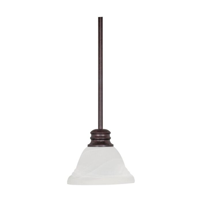 Nuvo 60-366 Empire - 1 Light 7" Mini Pendant with Alabaster Glass - Old Bronze Finish