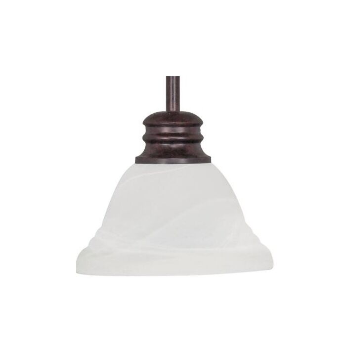 Nuvo 60-366 Empire - 1 Light 7" Mini Pendant with Alabaster Glass - Old Bronze Finish