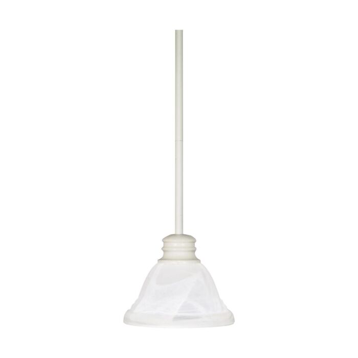 Nuvo 60-368 Empire - 1 Light 7" Mini Pendant with Alabaster Glass - Textured White Finish 