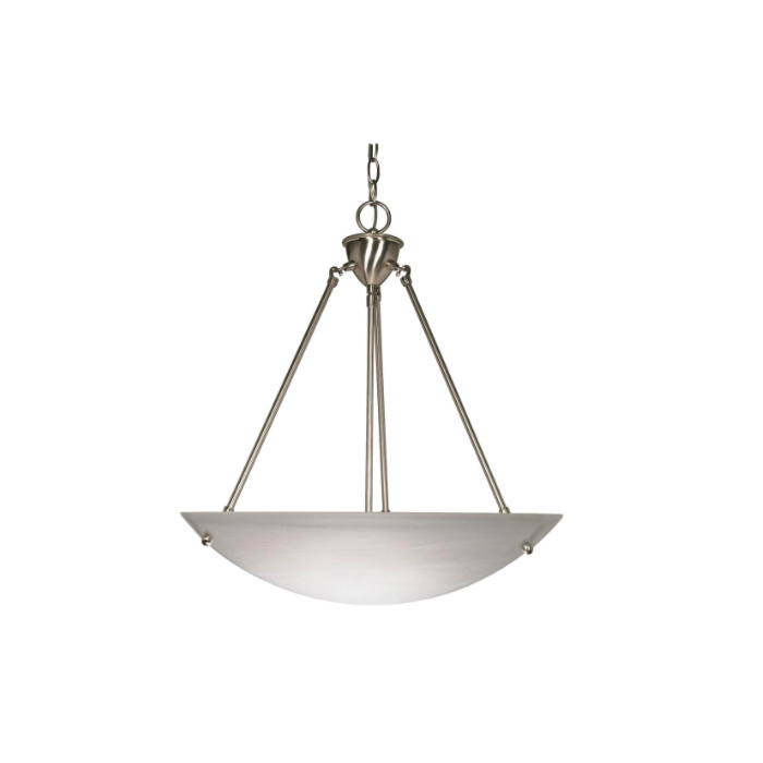 Nuvo 60-370 3 Light - 23" Pendant with Alabaster Glass - Brushed Nickel Finish