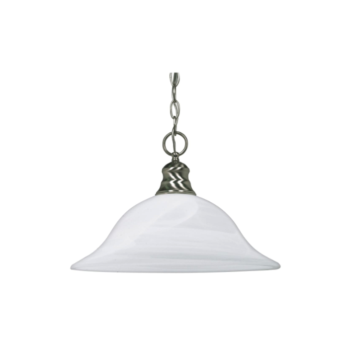 Nuvo 60-390 1 Light - 16" Pendant with Alabaster Glass - Brushed Nickel Finish