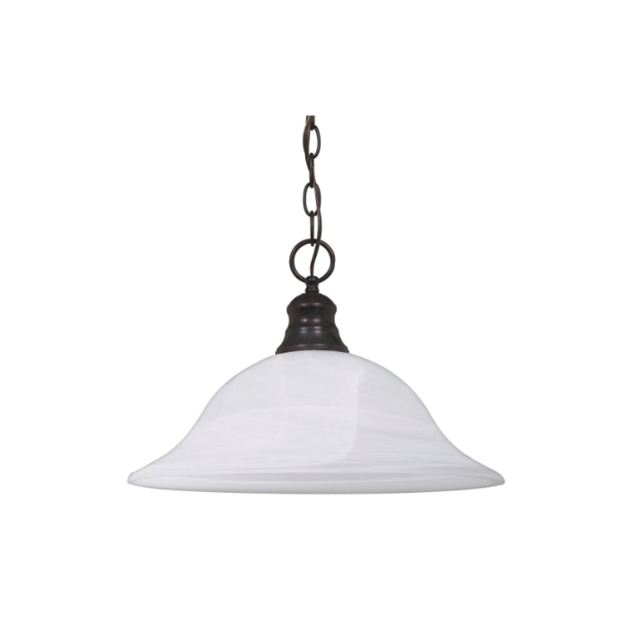 Nuvo 60-391 1 Light - 16" Pendant with Alabaster Glass - Old Bronze Finish