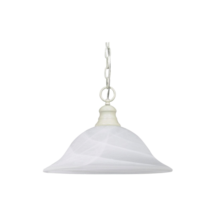 Nuvo 60-394 1 Light - 10" Pendant with Alabaster Glass - Brushed Nickel Finish