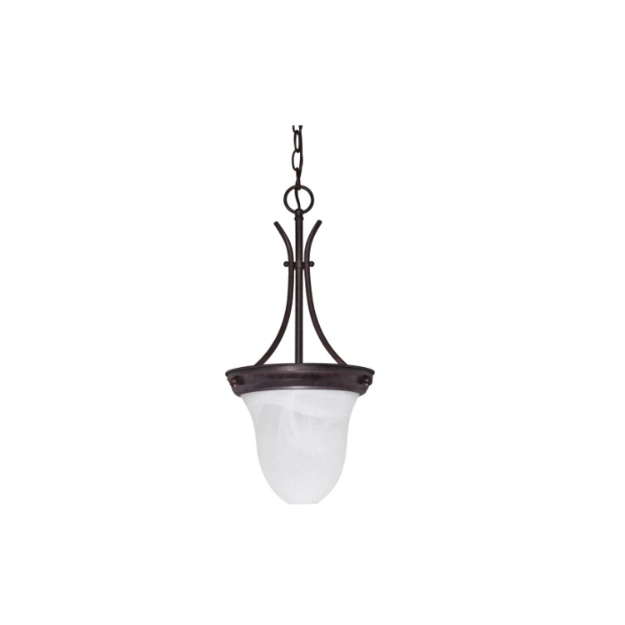 Nuvo 60-395 1 Light - 10" Pendant with Alabaster Glass - Old Bronze Finish