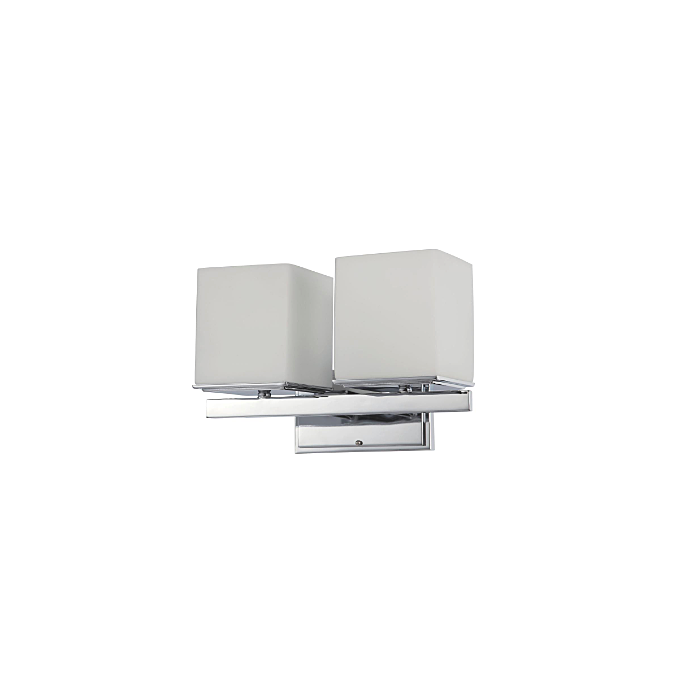 Nuvo 60-4082 Bento - 2 Light Vanity with Satin White Glass - Polished Chrome Finish
