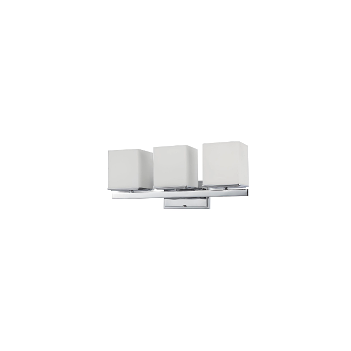 Nuvo 60-4083 Bento - 3 Light Vanity with Satin White Glass - Polished Chrome Finish
