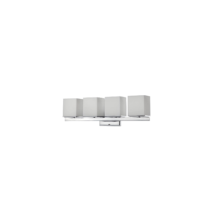 Nuvo 60-4084 Bento - 4 Light Vanity with Satin White Glass - Polished Chrome Finish
