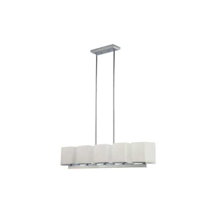 Nuvo 60-4091 Bento - 5 Light Island Pendant with Satin White Glass - Polished Chrome Finish