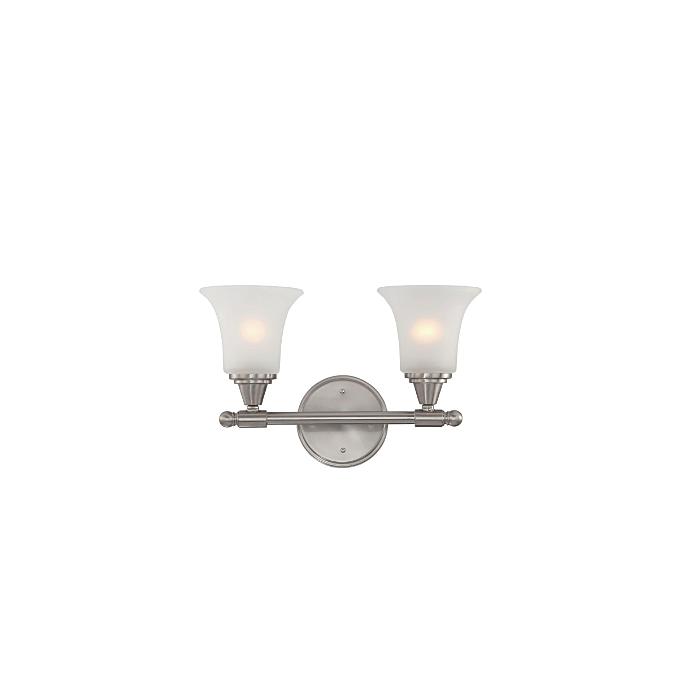 Nuvo 60-4142 Surrey - 2 Light Vanity with Frosted Glass - Brushed Nickel Finish