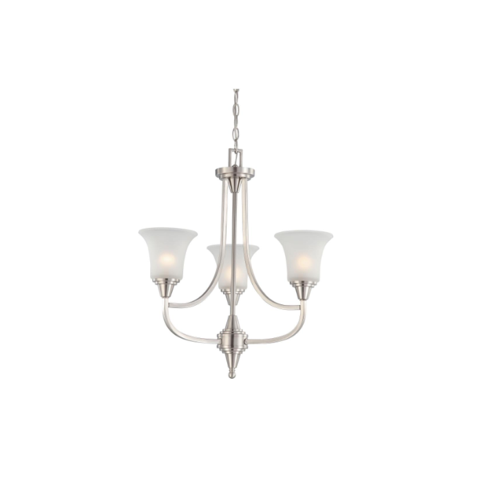 Nuvo 60-4145 Surrey - 3 Light Chandelier With Frosted Glass - Brushed Nickel Finish