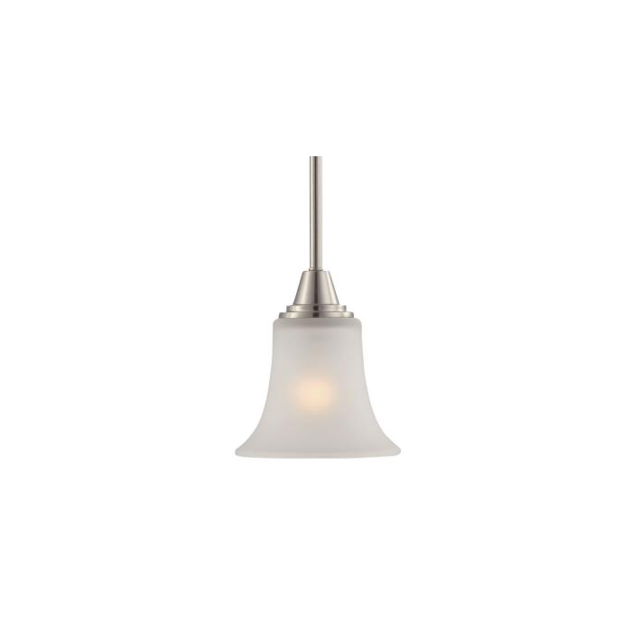 Nuvo 60-4588 Soho - 1 Light Mini Pendant Satin White Glass - Polished Chrome Finish 