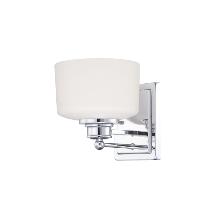 Nuvo 60-4581 Soho - 1 Light Vanity with Satin White Glass - Polished Chrome Finish