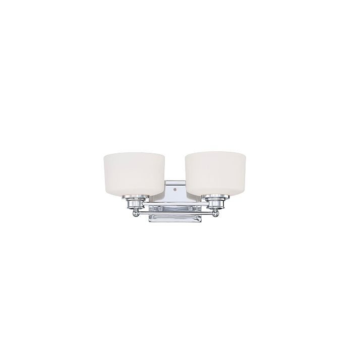 Nuvo 60-4582 Soho - 2 Light Vanity with Satin White Glass - Polished Chrome Finish