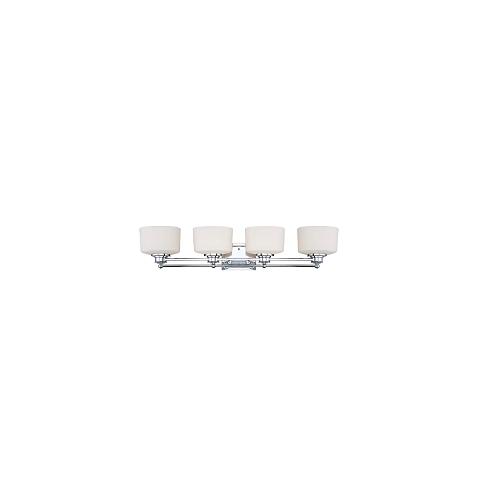Nuvo 60-4584 Soho - 4 Light Vanity with Satin White Glass - Polished Chrome Finish
