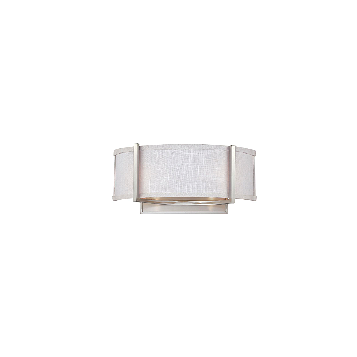 Nuvo 60-4754 Gemini - 2 Light Wall Sconce with Slate Gray Fabric Shade - Brushed Nickel Finish