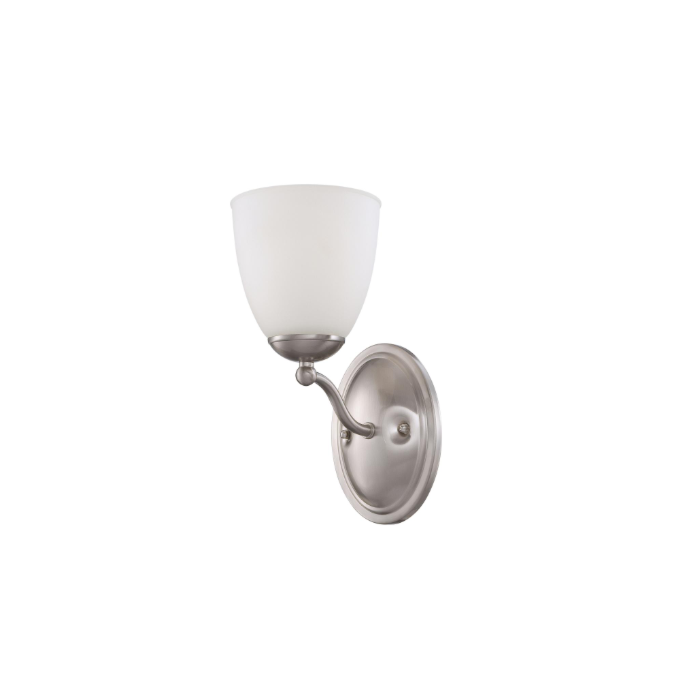 Nuvo 60-5031 Patton - 1 Light Vanity with Frosted Glass - Brushed Nickel Finish