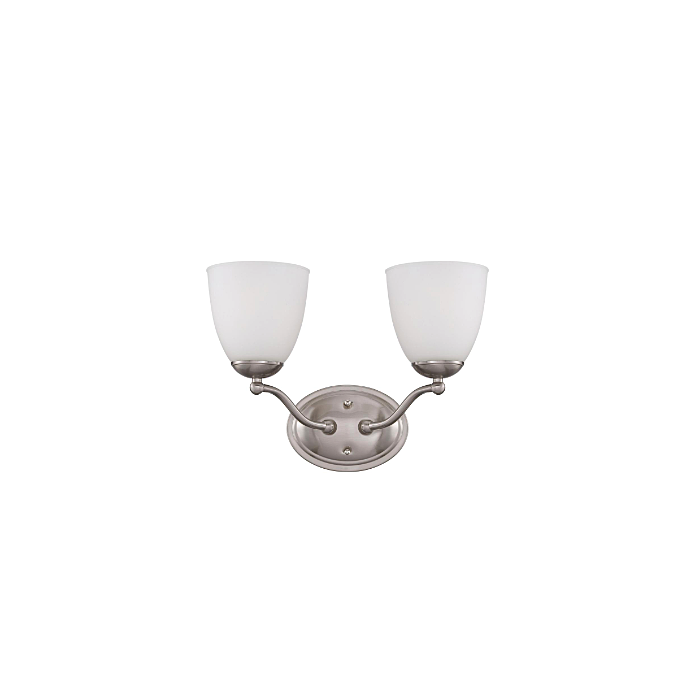 Nuvo 60-5032 Patton - 2 Light Vanity with Frosted Glass - Brushed Nickel Finish