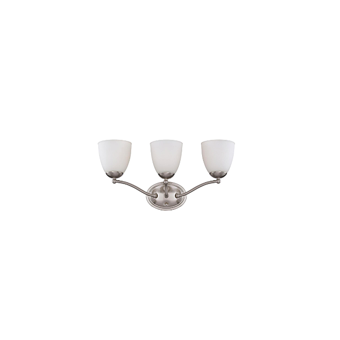 Nuvo 60-5033 Patton - 3 Light Vanity with Frosted Glass - Brushed Nickel Finish