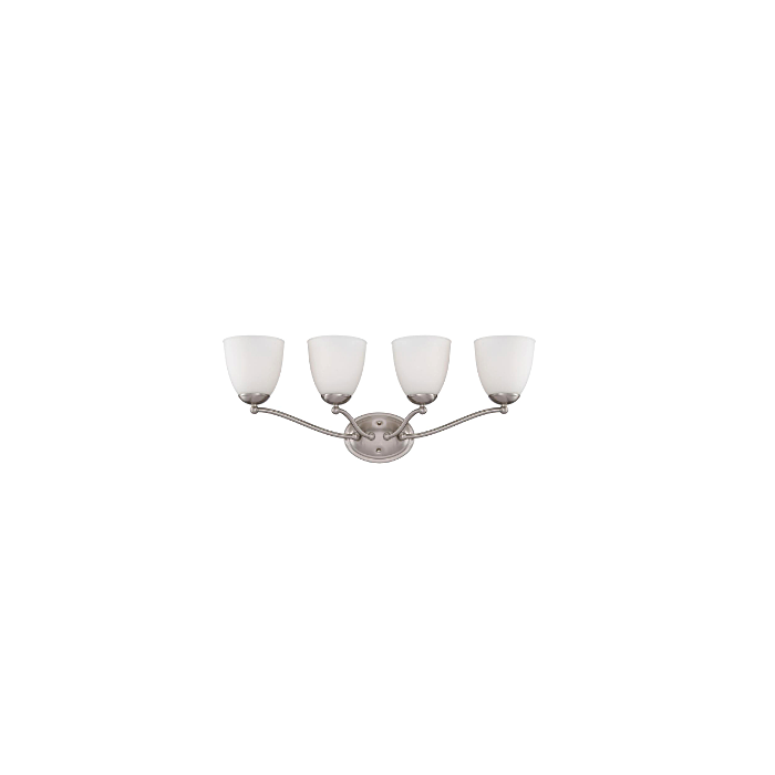 Nuvo 60-5034 Patton - 4 Light Vanity with Frosted Glass - Brushed Nickel Finish