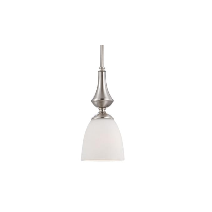 Nuvo 60-5037 Patton - 1 Light Mini Pendant with Frosted Glass - Brushed Nickel Products 