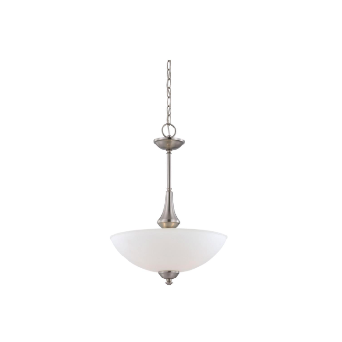 Nuvo 60-5038 Patton - 3 Light Pendant with Frosted Glass - Brushed Nickel Finish