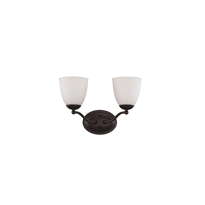 Nuvo 60-5132 Patton - 2 Light Vanity with Frosted Glass - Prairie Bronze Finish