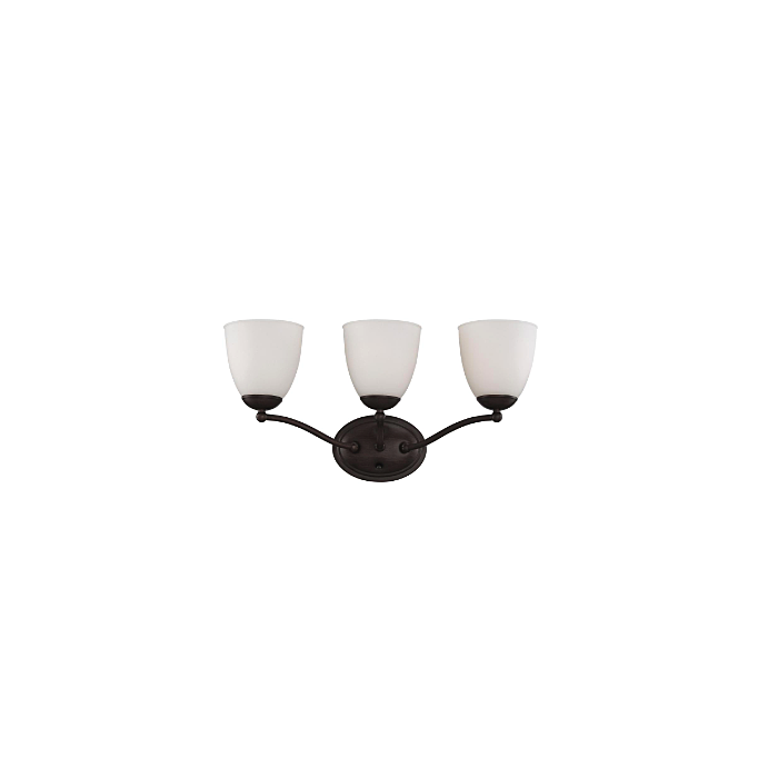 Nuvo 60-5133 Patton - 3 Light Vanity with Frosted Glass - Prairie Bronze Finish