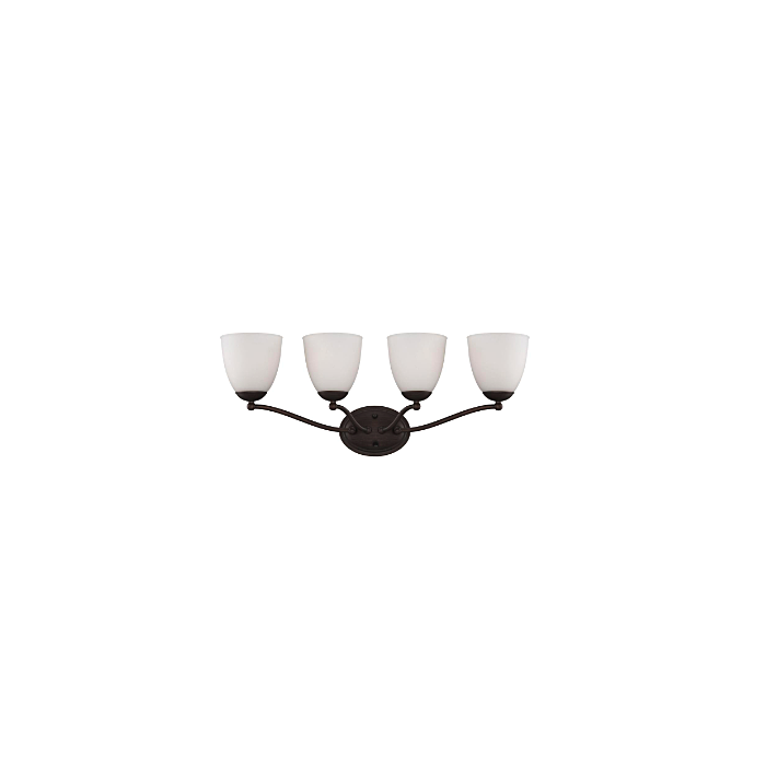 Nuvo 60-5134 Patton - 4 Light Vanity with Frosted Glass - Prairie Bronze Finish