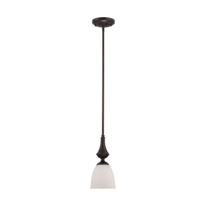 Nuvo 60-5137 Patton - 1 Light Mini Pendant with Frosted Glass - Prairie Bronze Finish 
