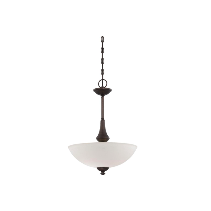 Nuvo 60-5138 Patton - 3 Light Pendant with Frosted Glass - Prairie Bronze Finish