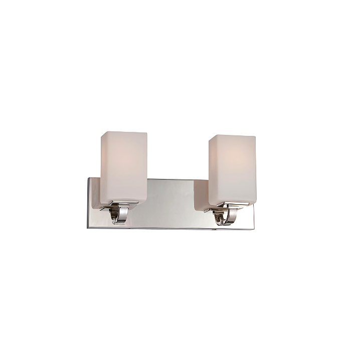 Nuvo 60-5182 Vista - 2 Light Vanity with Opal Frosted Glass - Polished Nickel Finish