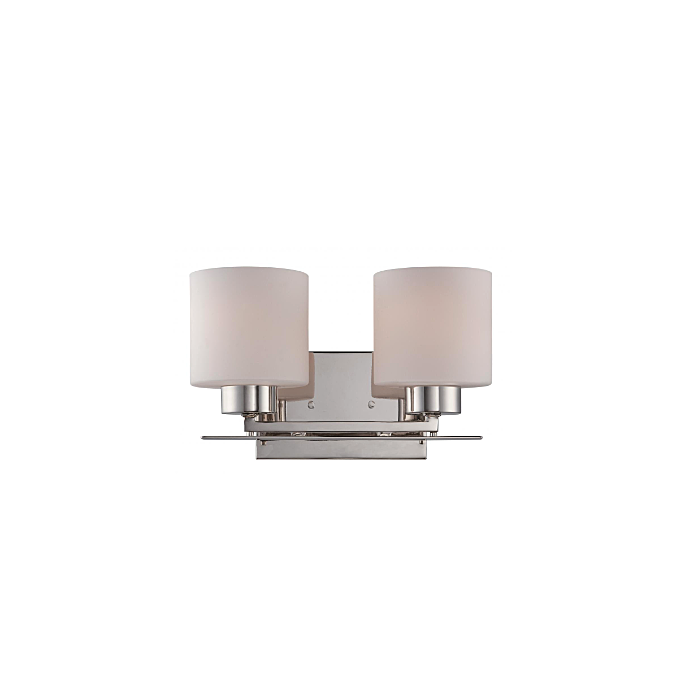 Nuvo 60-5202 Parallel - 2 Light Vanity with Etched Opal Glass - Polished Nickel Finish