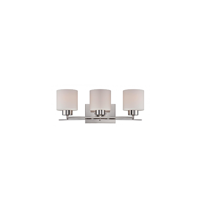 Nuvo 60-5203 Parallel - 3 Light Vanity with Etched Opal Glass - Polished Nickel Finish