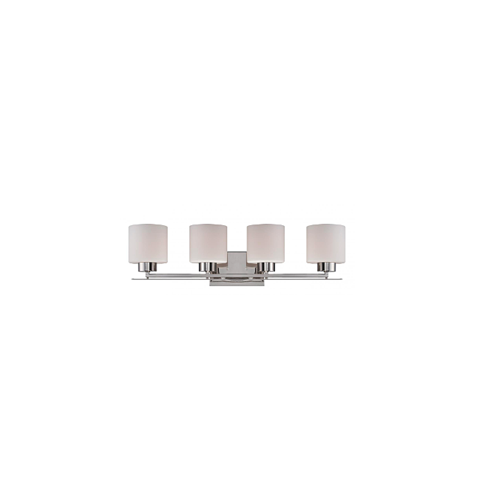 Nuvo 60-5204 Parallel - 4 Light Vanity with Etched Opal Glass - Polished Nickel Finish