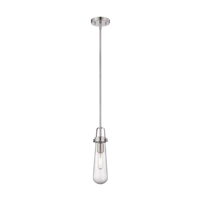 Nuvo 60-5262 Beaker - 1 Light Mini Pendant with Clear Glass - Brushed Nickel Finish 