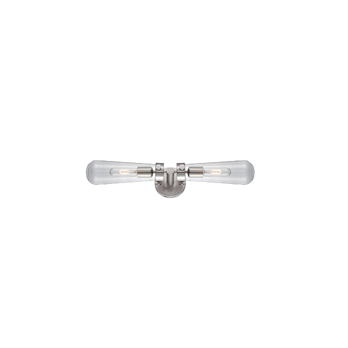 Nuvo 60-5263 Beaker - 2 Light Wall Sconce with Clear Glass -Brushed Nickel Finish