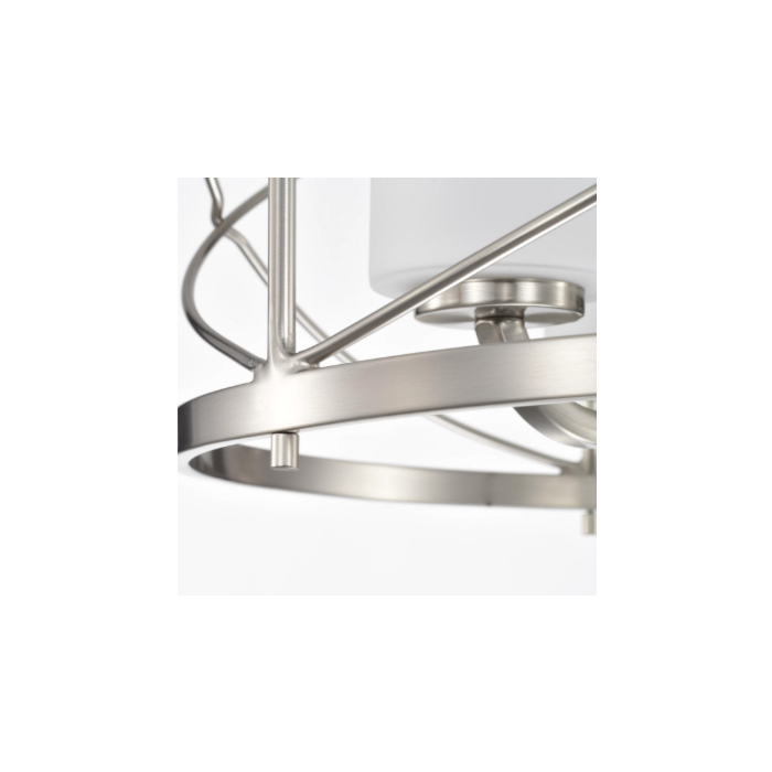 Nuvo 60-5333 Ginger - 3 Light Pendant with Satin White Glass - Brushed Nickel Finish