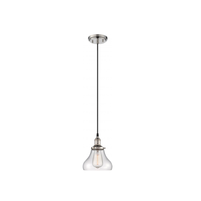 Nuvo 60-5403 Vintage - 1 Light Pendant with Clear Glass - Polished Nickel Finish