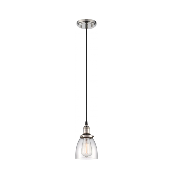 Nuvo 60-5404 Vintage - 1 Light Pendant with Clear Glass - Polished Nickel Finish