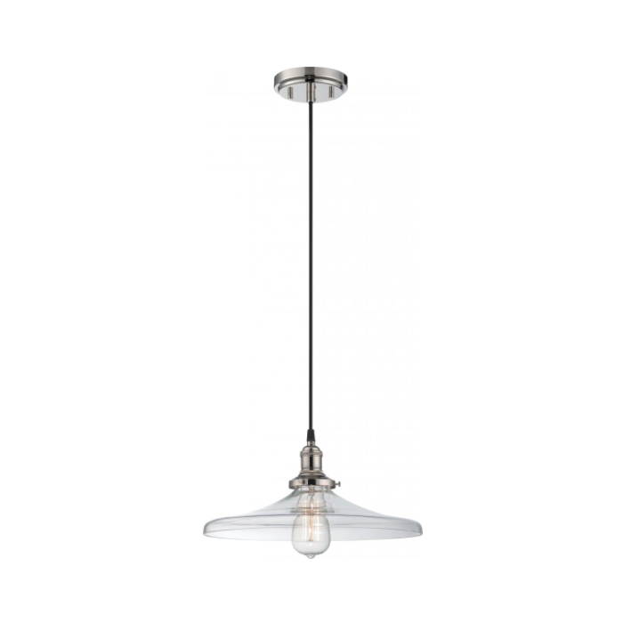 Nuvo 60-5407 Vintage - 1 Light Pendant with Clear Glass - Polished Nickel Finish